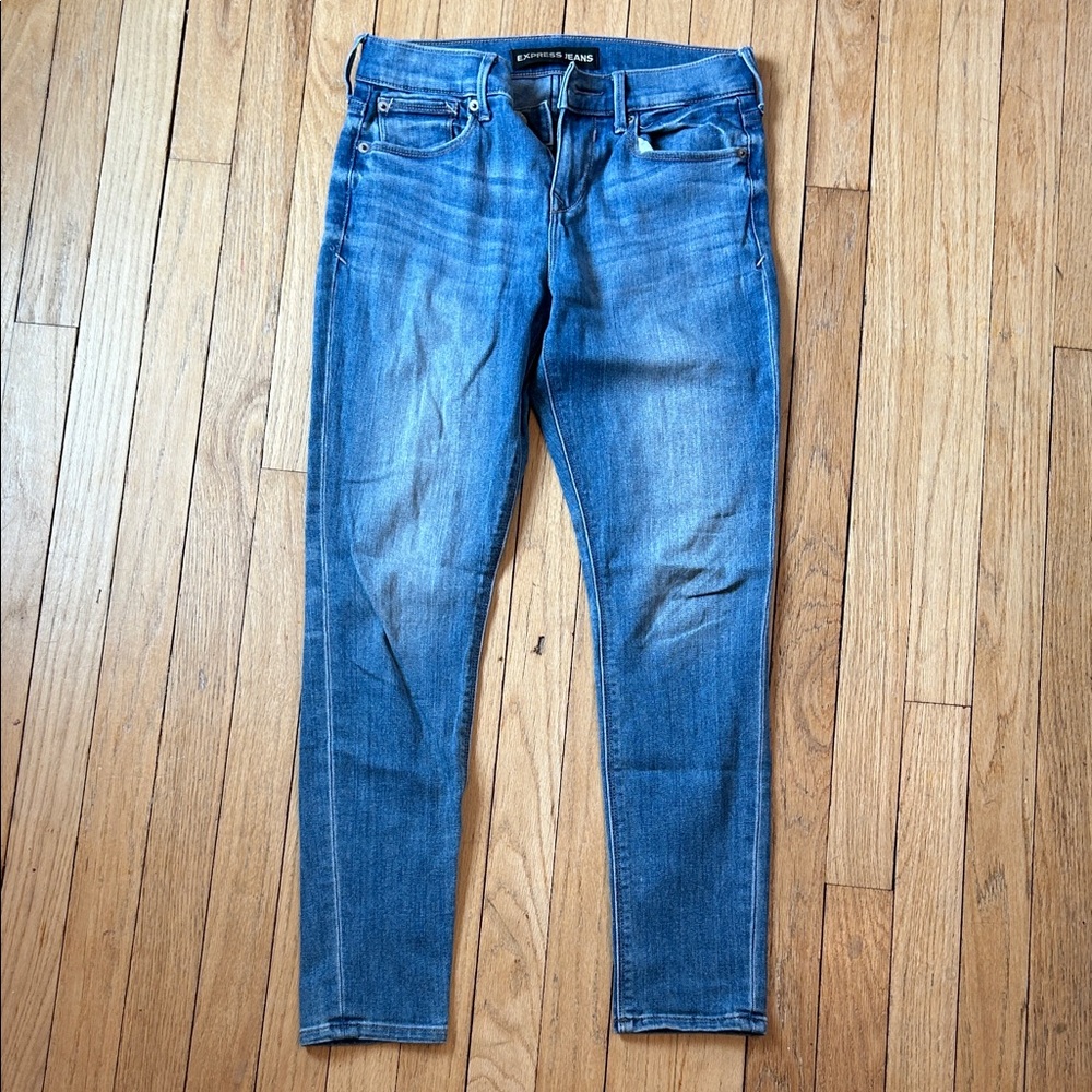 Express Women's Blue Skinny Jeans